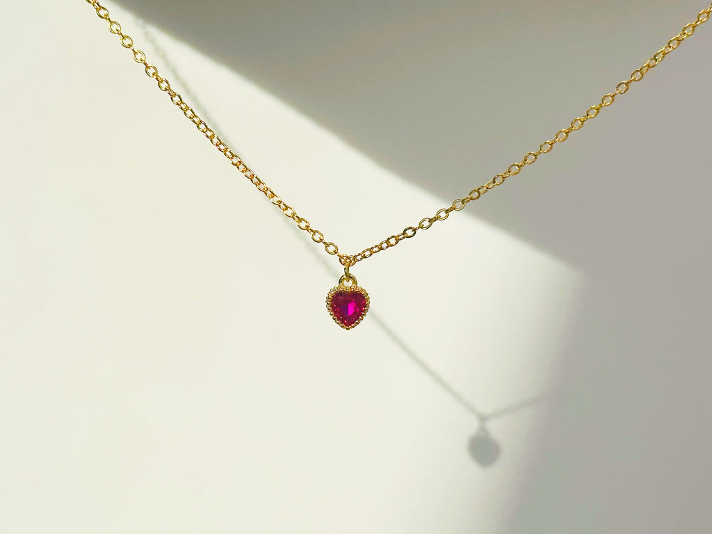 Hot Pink Heart Necklace – GirlyPop